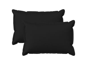 Lot de 2 coussins avec oreiller, coussins décoratifs houten noir lin synthétique cf51185