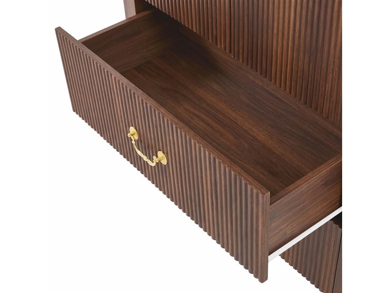  Armoire — effet noyer — 76 × 38 × 180 cm — 2 portes et 2 tiroirs  - Conforama E