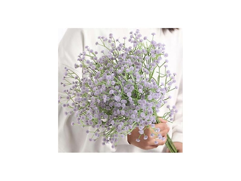  Fleurs artificielles en gypsophile pour vase et bouteille, bouquet de mariage factice en plastique pour la maisonbleu clair  - Conforama E