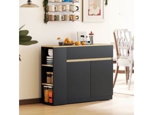Buffet 2 porte(s)  2 tiroir(s) ZERBACO  - 110 cm coloris noir 