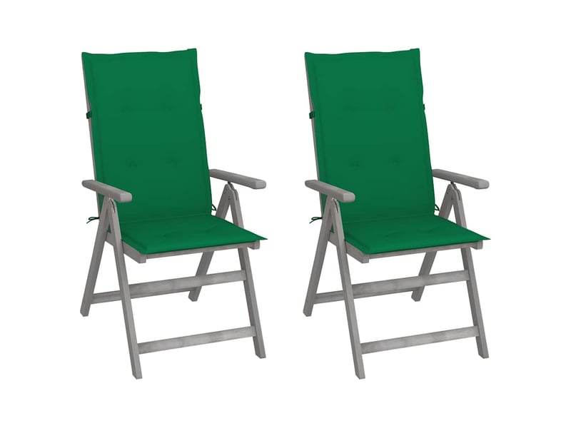  Lot de 2 chaises inclinables de jardin, chaises d'extérieur et coussins bois acacia cf31176  - Conforama B