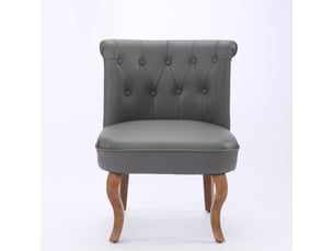 Fauteuil fixe WISHDOR Assise Cuir / Caisse PU gris