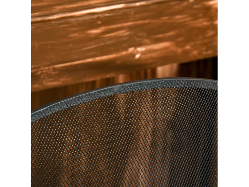  Pare-feu de cheminée 128 x 76,5 cm noir en métal, 3 panneaux pliants avec maille de protection sans montage  - Conforama D