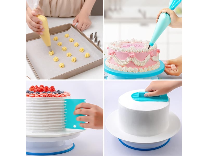Ensemble de poches à douille, douilles à pâtisserie, accessoires de pâtisserie (bleu,ensemble de 40 pièces) - Conforama E