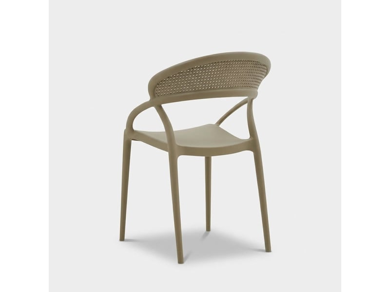  Lot de 4 chaises empilables pour intérieur et extérieur marsala - gris tourterelle  - Conforama D