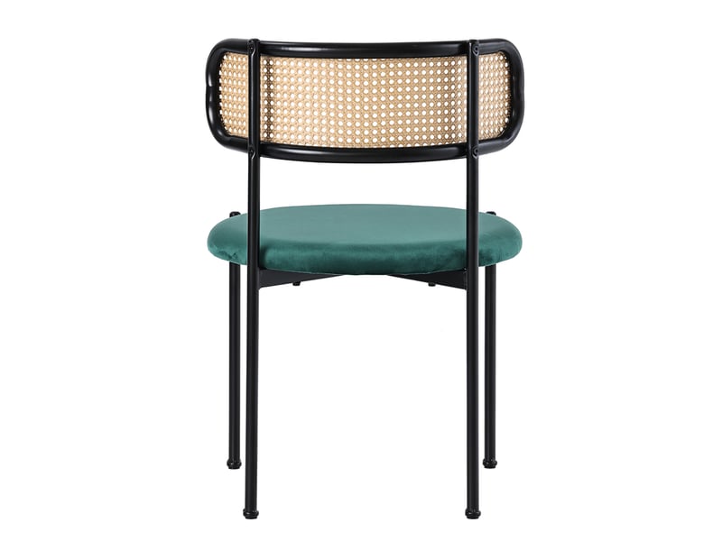  Lot de 4 chaises vertes en rotin sur piètement métallique – design moderne salon ou chambre – coforama  - Conforama D