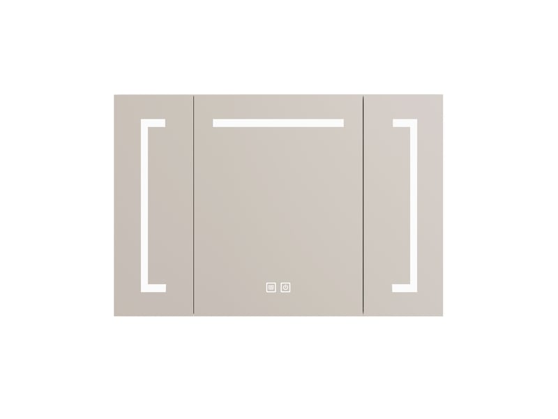  Armoire de toilette murale avec miroir led 90 cm rangement intégré pour salle de bain et chambre  - Conforama A