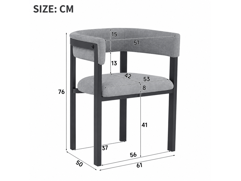  Lot de 2 chaises de salle à manger chenille dossier enveloppant evryae  - Conforama E