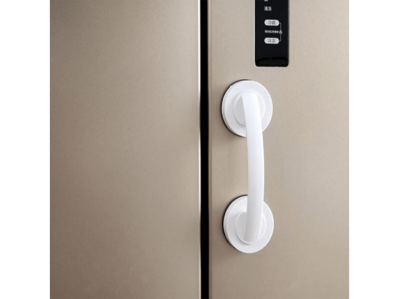  Poignée de porte à ventouse pour miroir en verre, poignée de tiroir de réfrigérateur, poignée de salle de bain avec ventouse murale (blanc).  - Conforama C