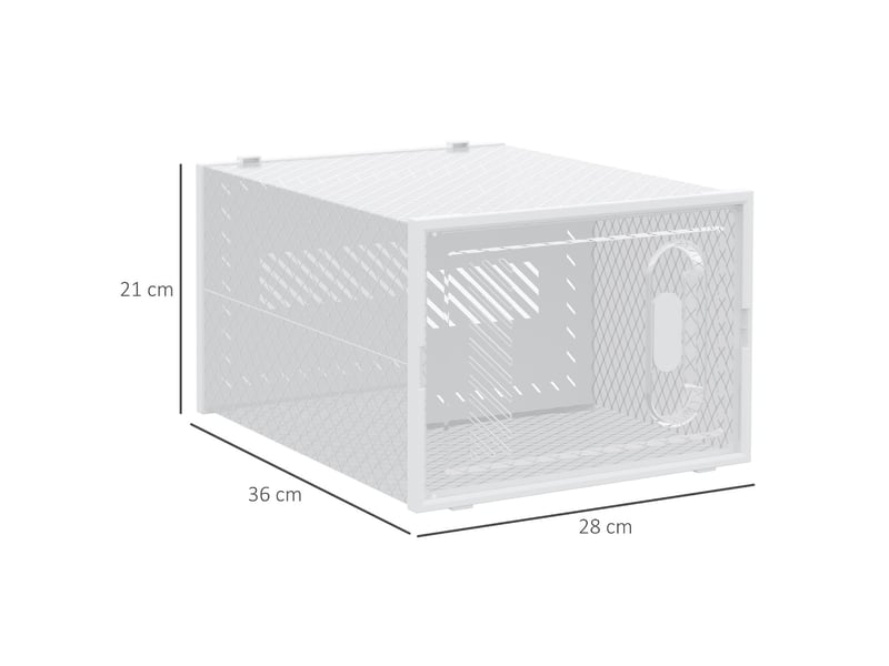 Meuble à chaussures modulable 8 cubes en pp blanc et transparent 28x36x21 cm  - Conforama C