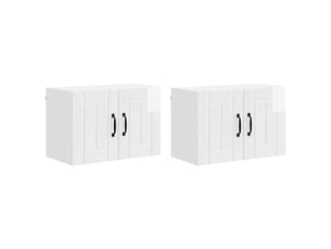 Meuble mural de cuisine, armoire de cuisine 2 pcs blanc brillant bois d'ingénierie shl2050
