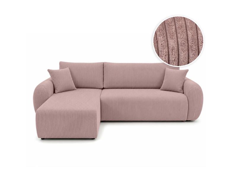 Alya - canapé d'angle convertible et réversible 3 places en velours côtelé - Conforama A