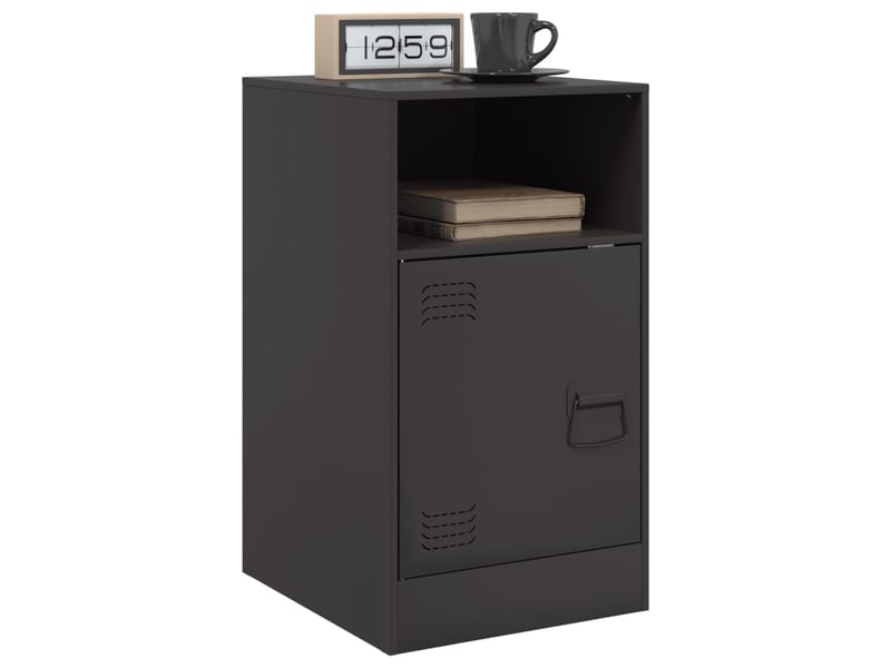  Lot de 2 tables de chevet - cabinet de chevet - table de nuit noir 34,5x39x62 cm acier  - Conforama B