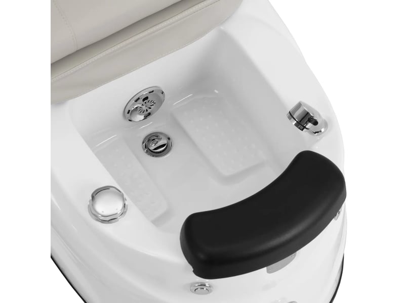 Fauteuil pédicure électrique avec bain de pieds éclairé et fonction de massage 105 watts 150 kg beige blanc 14_0009022  - Conforama C