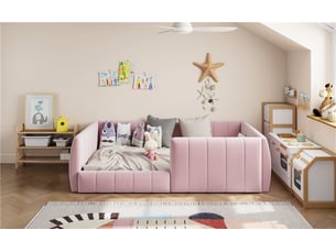 Lit simple 90x200 cm <strong>BIQZUYA</strong> <strong></strong> coloris rose