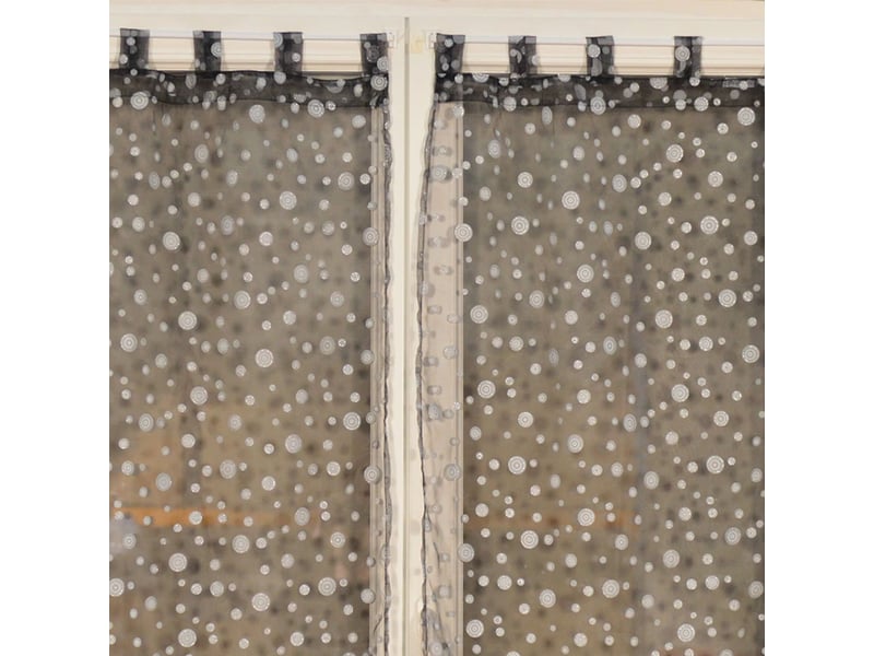  Paire de petits voilages motif de bulles argentées 60x90 cm  - Conforama B