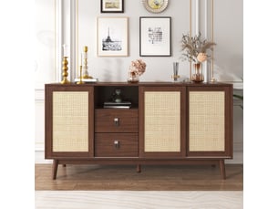 Buffet <strong></strong> <strong></strong> - 155 cm coloris bois foncé