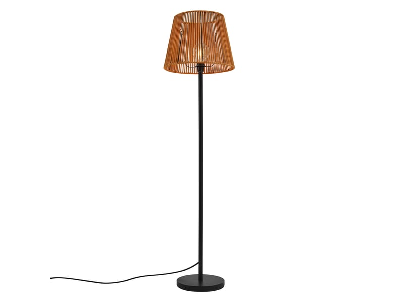 Lampadaire d'extérieur noir avec abat-jour en corde orange ip44 - virginia jayla  - Conforama E