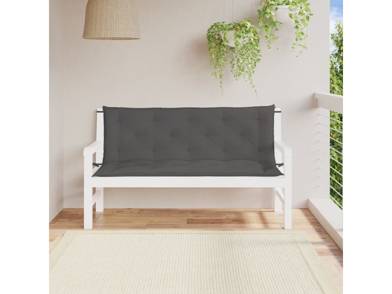  Lot de 2 coussins de banc de jardin, coussins d'assise anthracite tissu oxford cf58627  - Conforama B