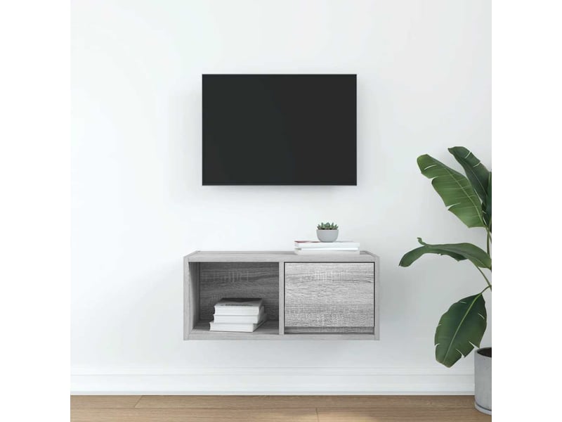  Meuble tv - banc tv - meuble de rangement sonoma gris 60x31x25,5 cm bois d'ingénierie  - Conforama C