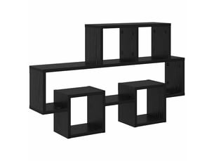 Étagère flottante, étagère suspendue montage mural chêne noir 82 x 15 x 51 cm cf42517