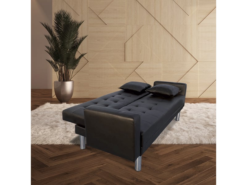 Banquette clic clac 3 places noir - elbe Elbe01 - Conforama B