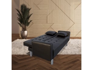 Banquette lit clic clac couchage Occasionnel <strong>DESIGNETSAMAISON</strong> <strong>Elbe01</strong> noir