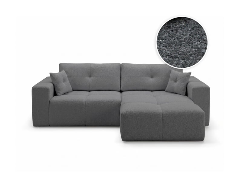  Celine - canapé d'angle convertible et réversible 4 places en bouclette  - Conforama A