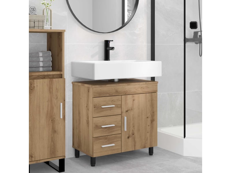  Unité de vanité de salle de bain, meuble de rangement chêne artisanal shl1463  - Conforama B