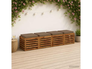 Lot de 4 coussins de siège, coussins d'assise vught 100 % polyester taupe cf60742