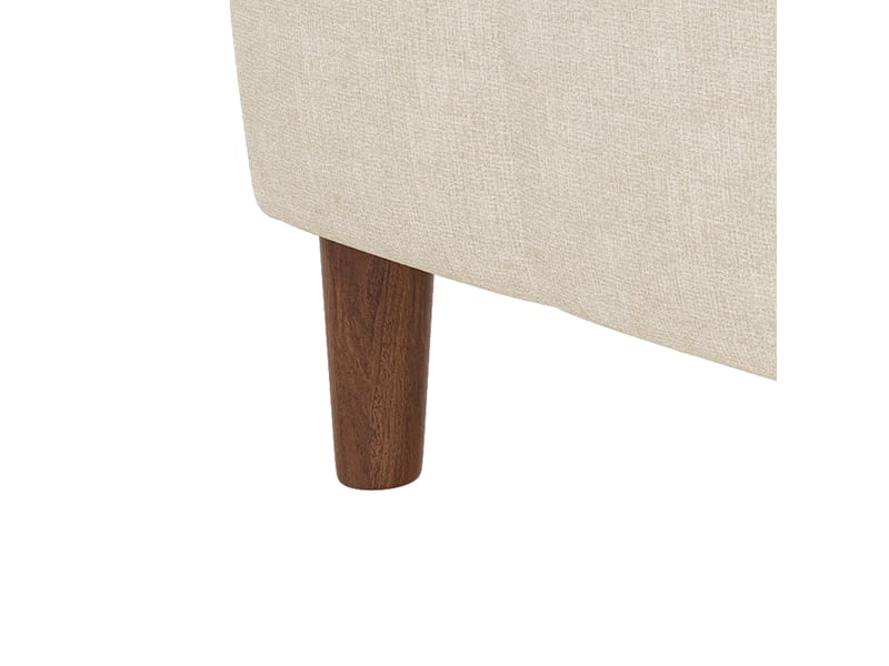 Canapé d'angle 3 places 181 x 125 x 88 cm beige en chenille, méridienne réversible avec rangement usb type c - Conforama E