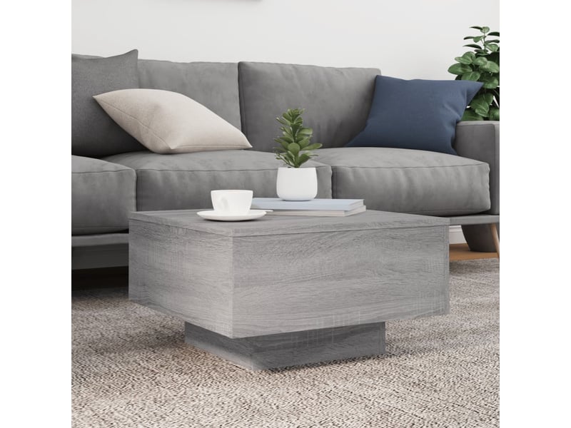  Table basse | table de salon sonoma gris 55x55x31 cm bois d'ingénierie  - Conforama C