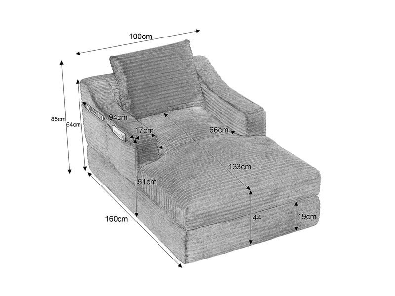 Canapé droit convertible 1 place en velours côtelé vert, double couche extensible en petit lit, pour salon et chambre  - Conforama C
