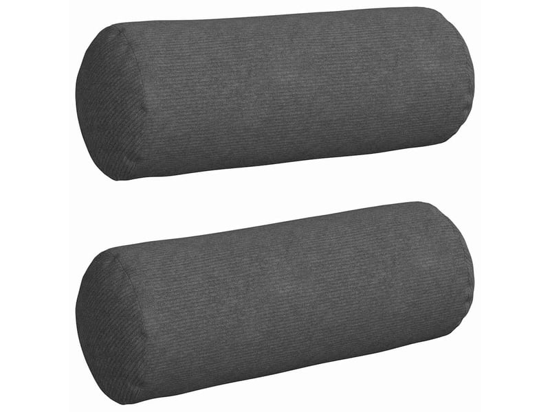  Lot de 2 coussins d'accent, coussins décoratifs, coussins lombaires gris foncé ø 25 x 70 cm cf56738  - Conforama A