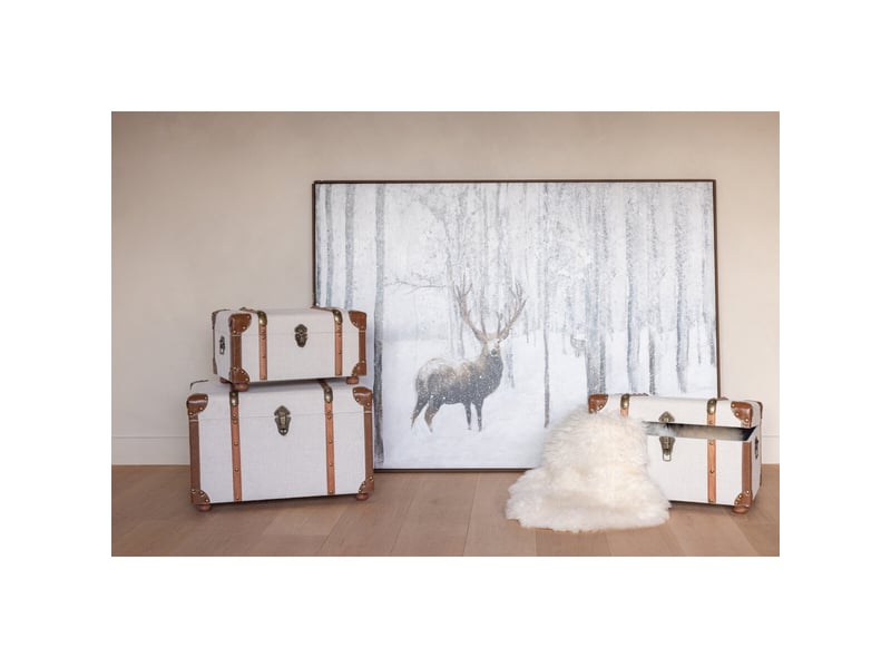  Tableau déco cerf jade 100x140cm blanc  - Conforama D