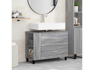 Unité de vanité de salle de bain, meuble de rangement sonoma gris 80x35x60 cm