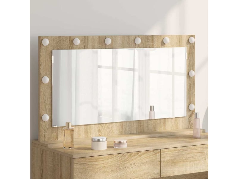  Miroir de vanité, miroir de coiffeuse chêne sonoma 100 x 55 x 18 cm rectangulaire cf62768  - Conforama B