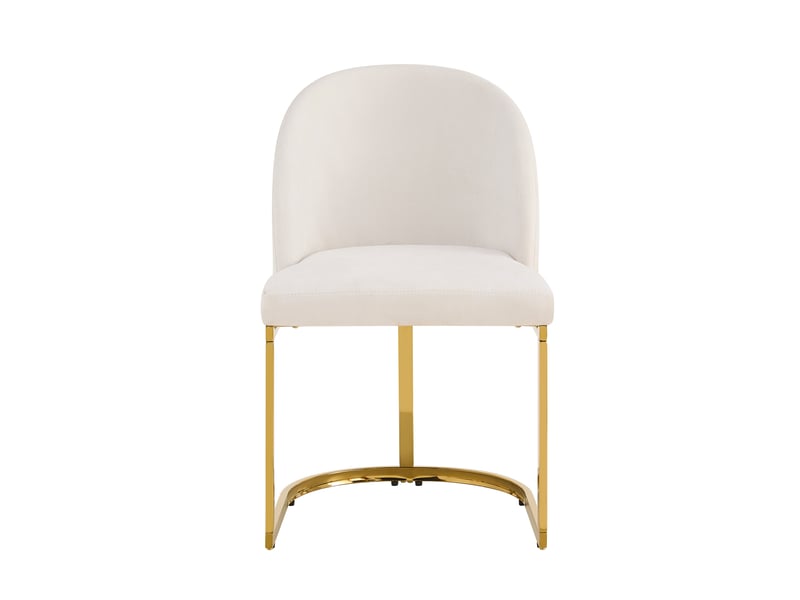  Lot de 6 chaises de salle à manger en chenille beige et métal doré N634P448062B-6 - Conforama A
