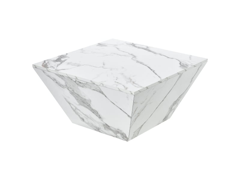 Table basse table de salon  avec 2 tiroirs haute brillance 70x70x37cm table basse blanc - Conforama B