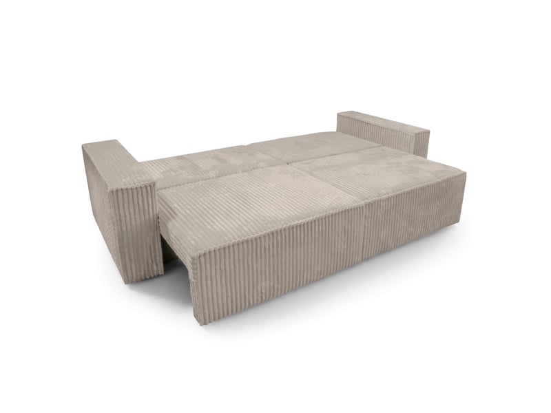 Farah - canapé droit 3 places convertible en velours cotelé épais - Conforama C