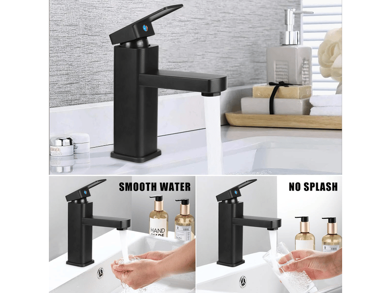 Robinet de salle de bain, mitigeur de lavabo, eau chaude et froide, adapté aux toilettes, salle de bain(noir)  - Conforama D