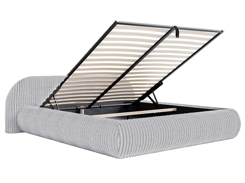  Selsey shels - lit rembourré - 200x200 cm - velours côtelé gris Shels Low - Conforama D