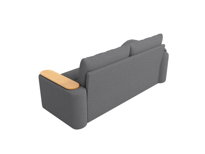  Canapé modulable 207,5x80x87 cm avec rangement et table d’appoint, 3 places, design compact, gris  - Conforama A