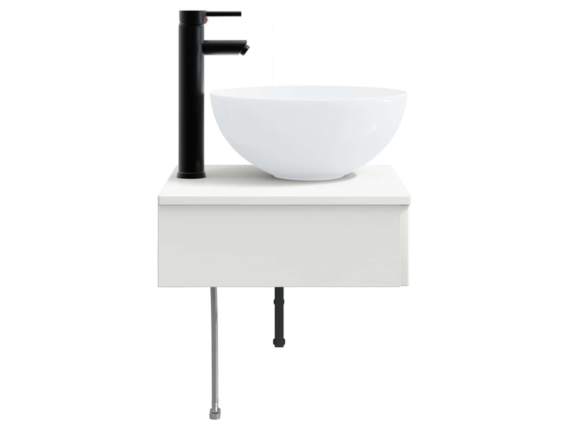 Basin de lavage mural, lavabo blanc 40x41x40.5 cm bois d'ingénierie - Conforama D