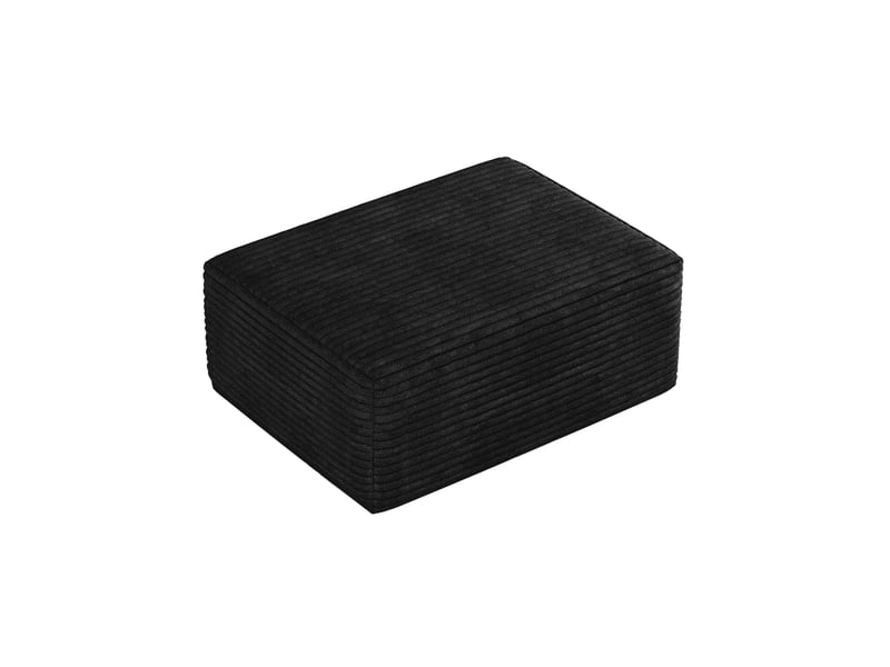  Pouf rectangulaire 95 x 70 x 40 cm en velours côtelé noir  - Conforama A