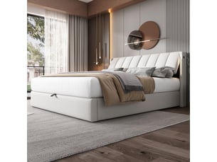 Lit coffre 180x200 cm <strong></strong>  <strong></strong> coloris blanc