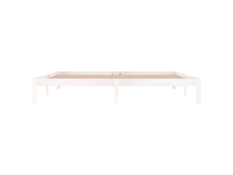  Lit double- lit adulte -  cadre de lit sans matelas blanc bois massif de pin 200x200 cm  - Conforama C