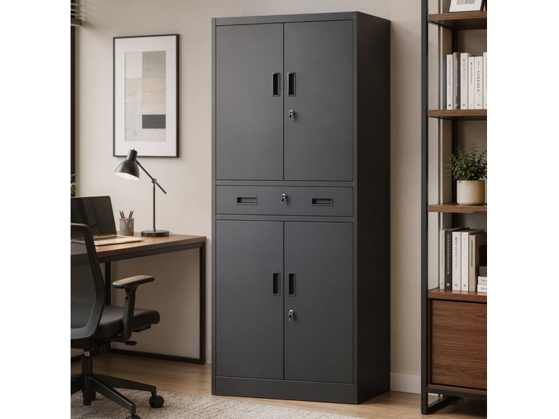Armoire à outils métallique verrouillable 180 cm avec tiroir homvra - Conforama C