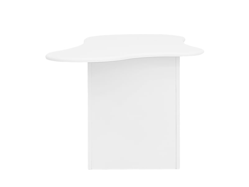  Table basse blanc, rangement, design moderne, angles arrondis, structure robuste, finition haut de gamme - 97x45x43.5cm - salon  - Conforama E
