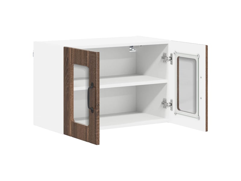 Meuble mural de cuisine, cabinet en verre mural chêne brun 60x31x40cm shl2652 - Conforama E